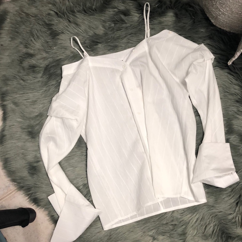 White button down blouse